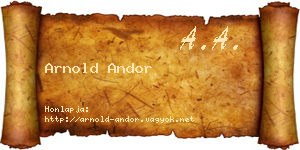 Arnold Andor névjegykártya